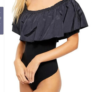 Free People Poof Goes my Heart Ruffle Bodysuit